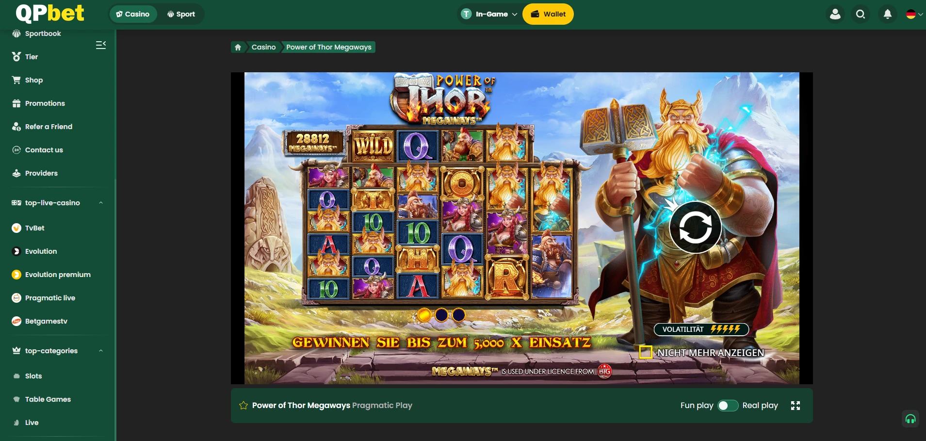 Tragamonedas en el casino Qpbet