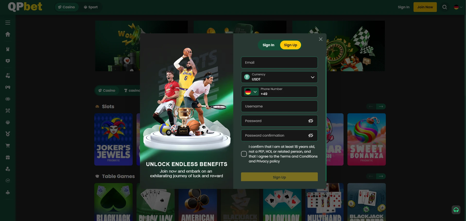 Wie Sie sich bei Qpbet registrieren